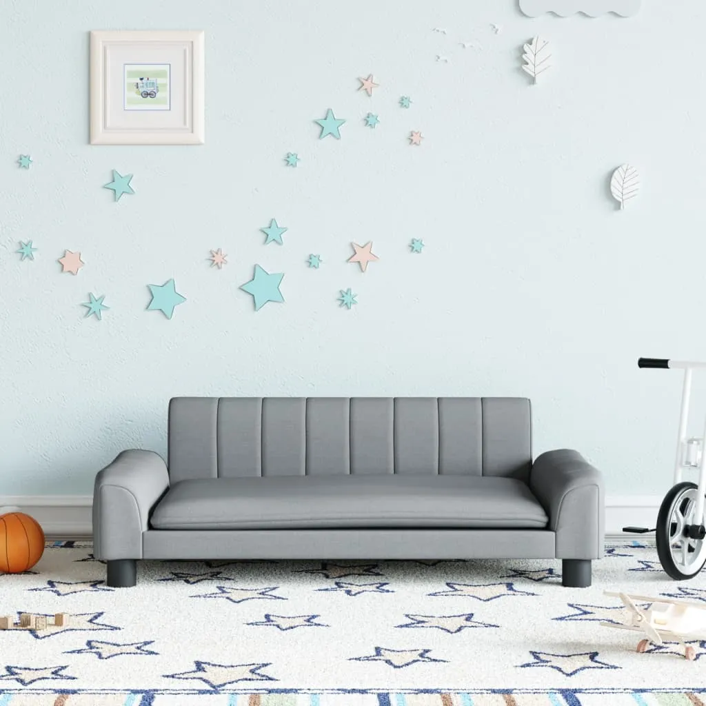 vidaXL Divano per Bambini Grigio 90x53x30 cm in Tessuto