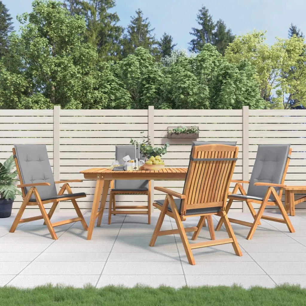 vidaXL Sedie da Giardino Reclinabili con Cuscini 4 pz in Legno di Teak