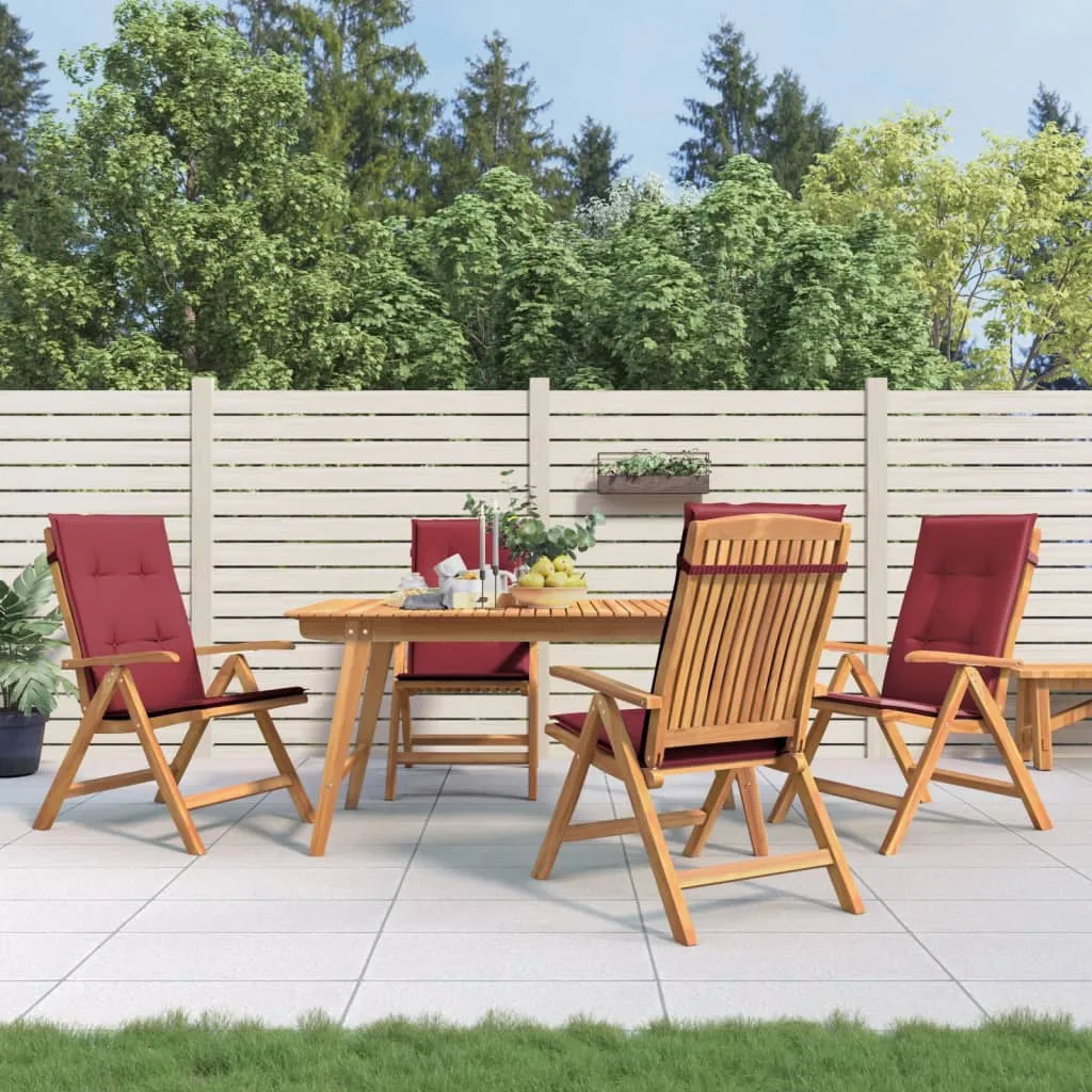 vidaXL Sedie da Giardino Reclinabili con Cuscini 4 pz in Legno di Teak