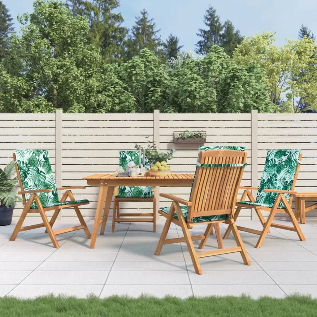 vidaXL Sedie da Giardino Reclinabili con Cuscini 4 pz in Legno di Teak