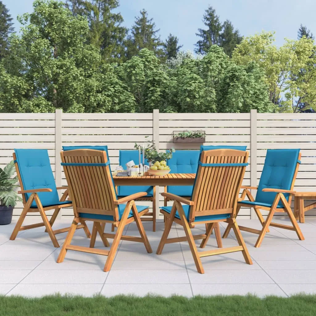 vidaXL Sedie da Giardino Reclinabili con Cuscini 6 pz in Legno di Teak