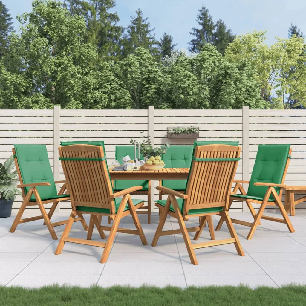 vidaXL Sedie da Giardino Reclinabili con Cuscini 6 pz in Legno di Teak