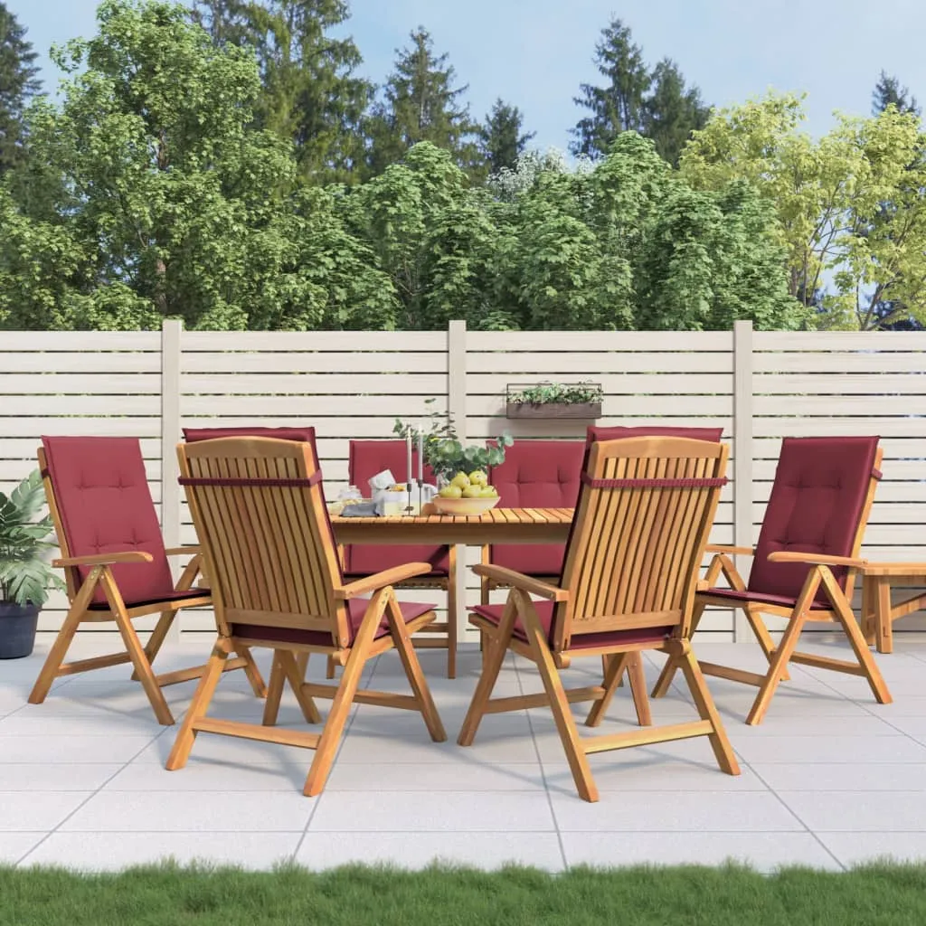 vidaXL Sedie da Giardino Reclinabili con Cuscini 6 pz in Legno di Teak