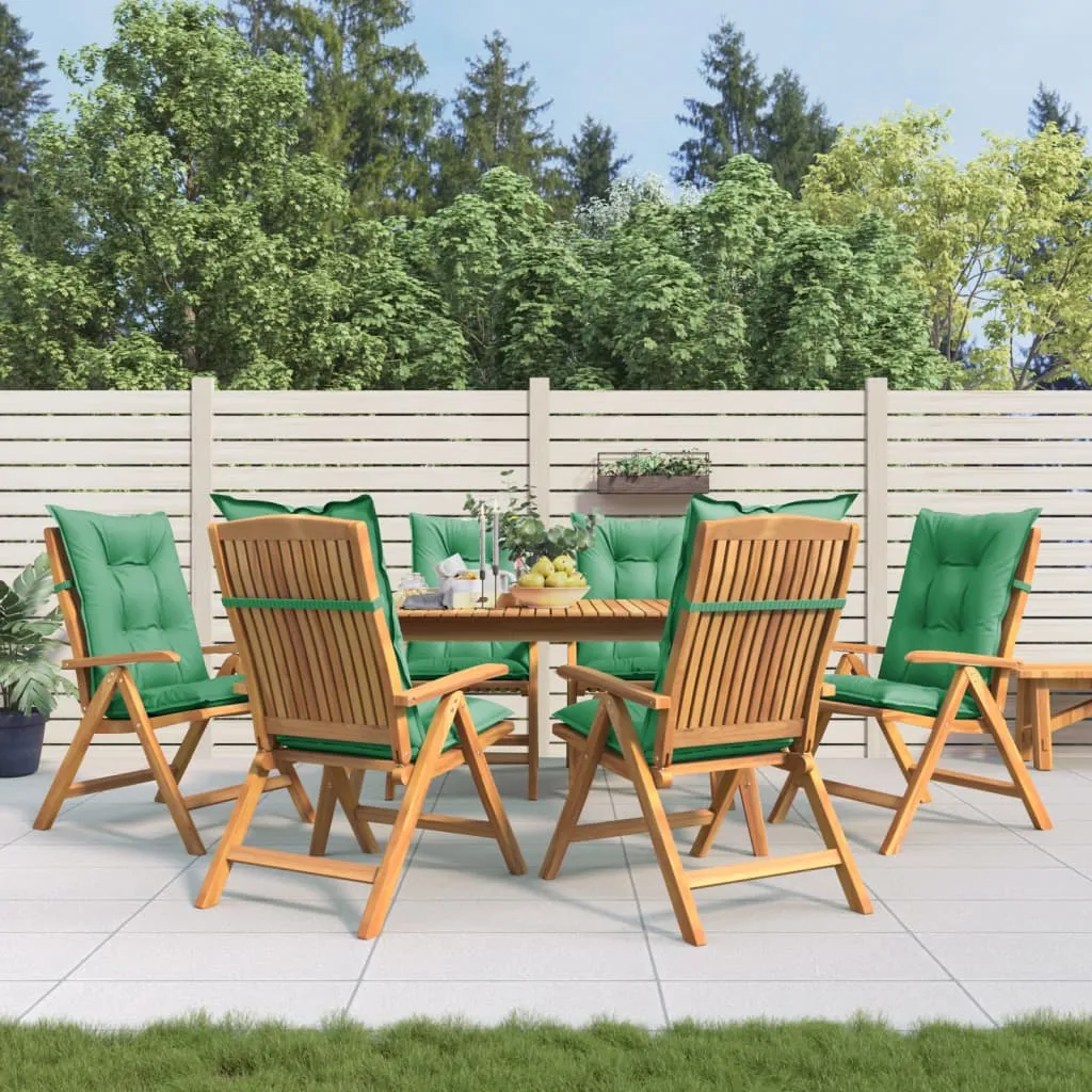 vidaXL Sedie da Giardino Reclinabili con Cuscini 6 pz in Legno di Teak