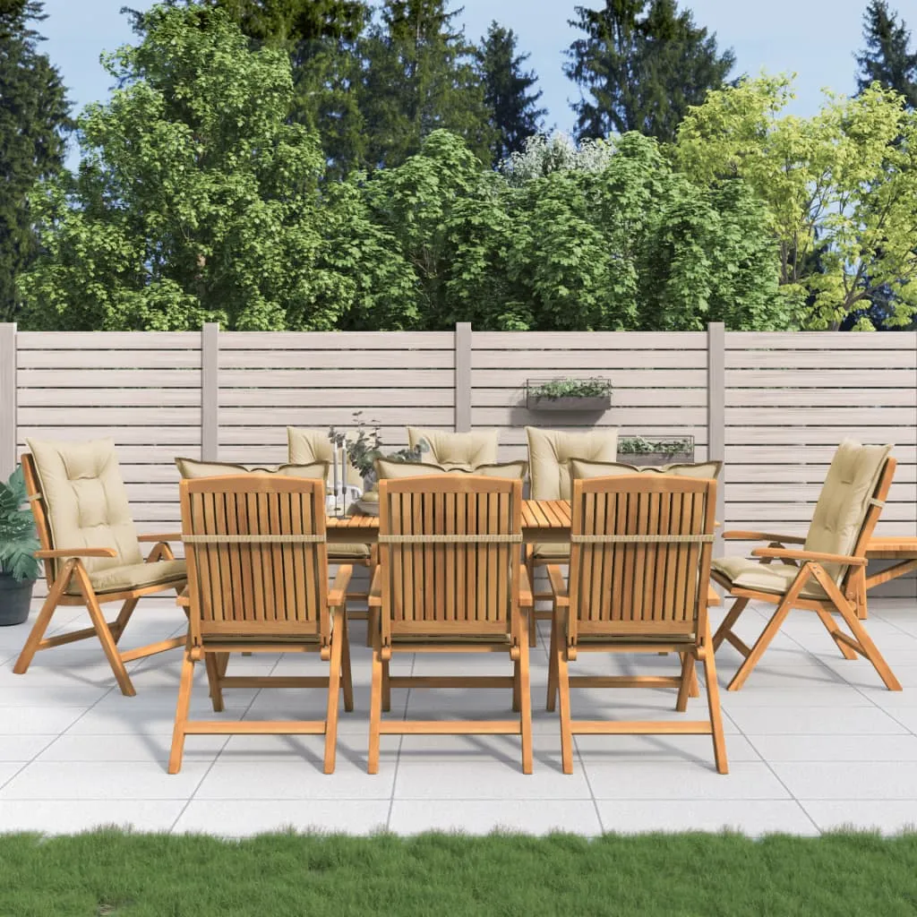 vidaXL Sedie da Giardino Reclinabili con Cuscini 8 pz in Legno di Teak