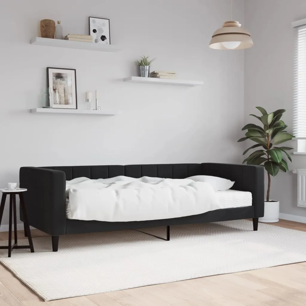 vidaXL Divano Letto con Materasso Nero 90x190 cm in Velluto