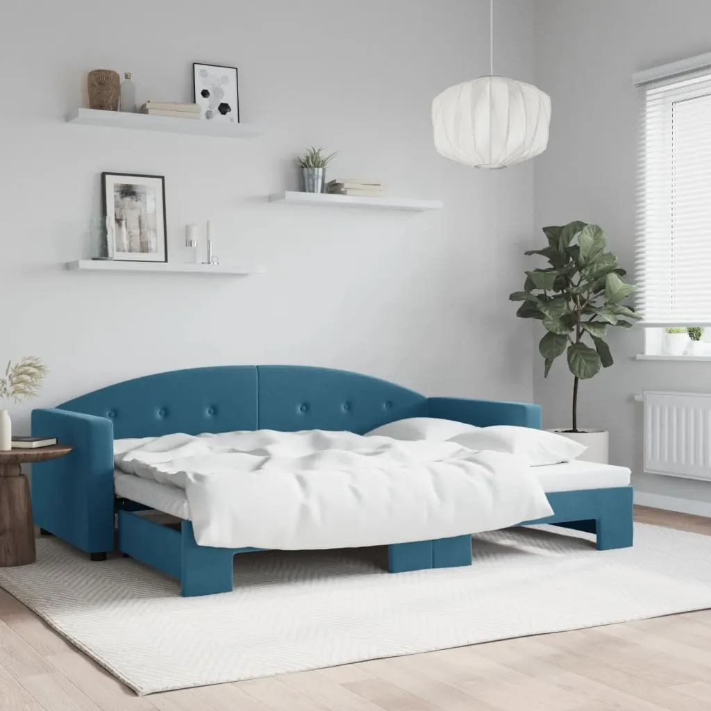 vidaXL Divano Letto con Letto Estraibile Blu 80x200 cm in Velluto