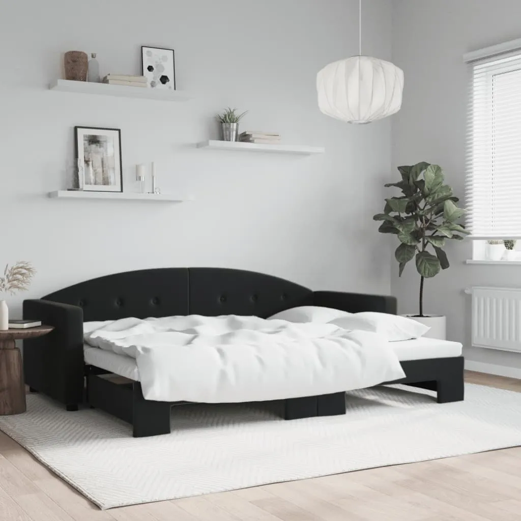 vidaXL Divano Letto con Letto Estraibile Nero 80x200 cm in Velluto