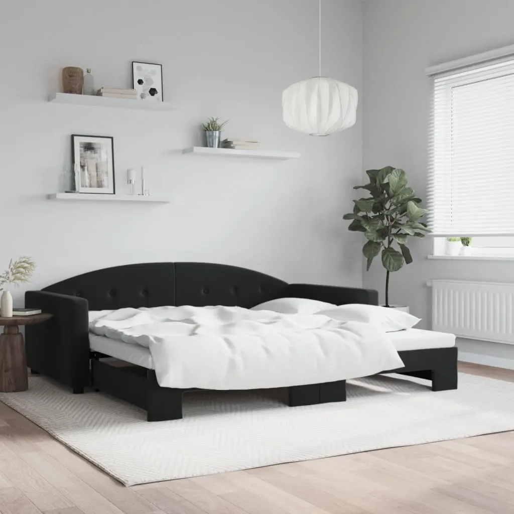 vidaXL Divano Letto con Letto Estraibile Nero 100x200 cm in Velluto