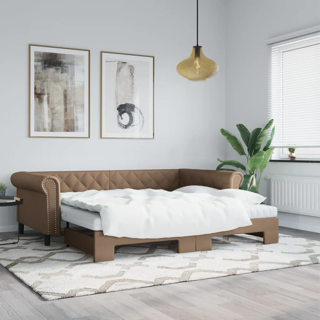 vidaXL Divano Letto Estraibile Cappuccino 90x200 cm in Similpelle