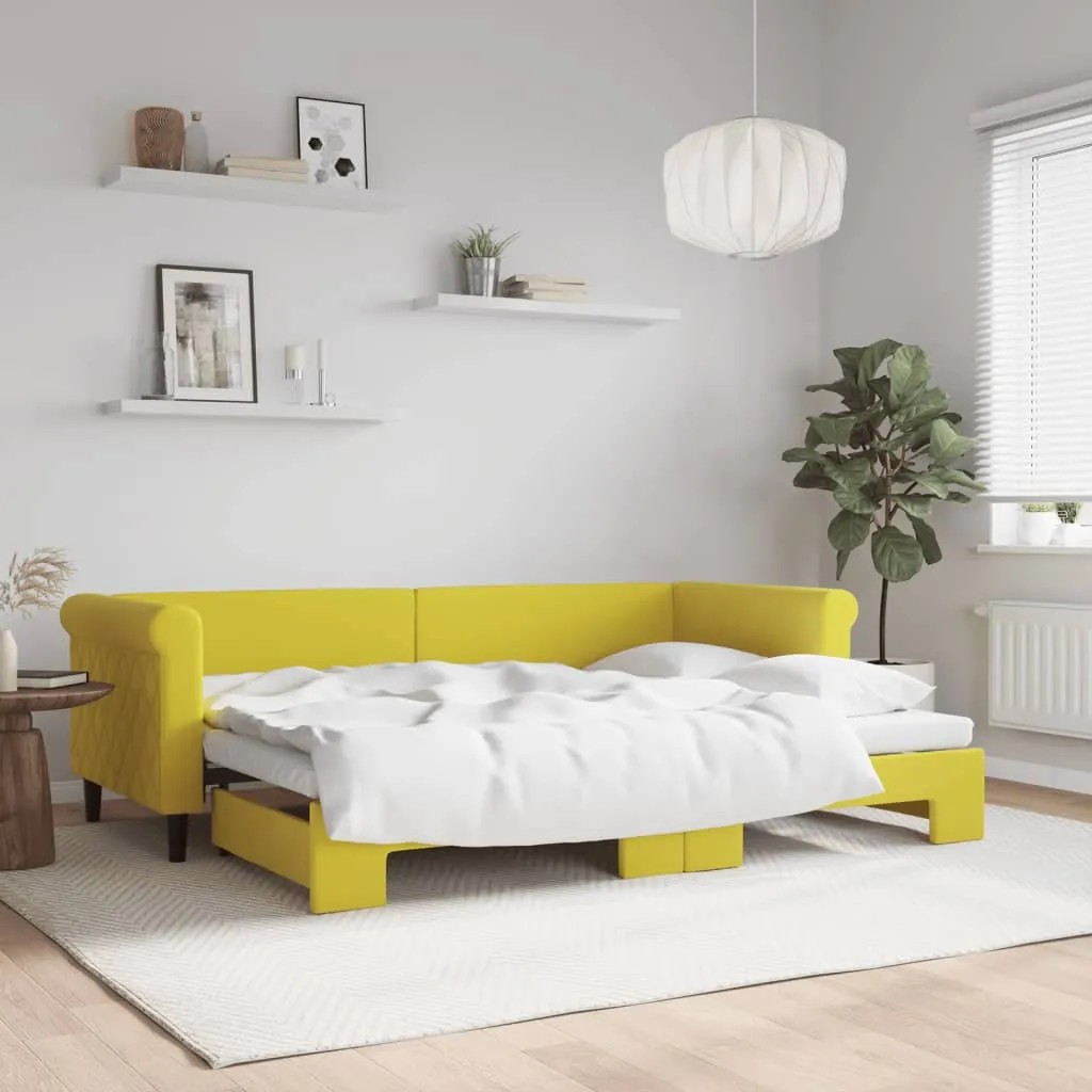 vidaXL Divano Letto con Letto Estraibile Giallo 80x200 cm in Velluto