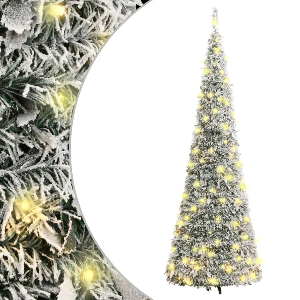 vidaXL Albero di Natale Artificiale Pop-up Neve Fioccata 100 LED 150cm