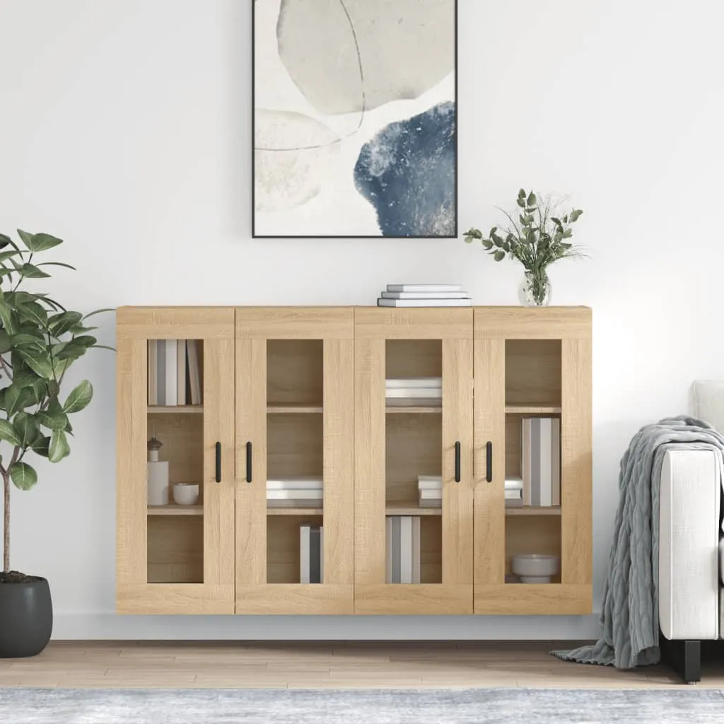 vidaXL Armadietti a Parete 2 pz Rovere Sonoma in Legno Multistrato