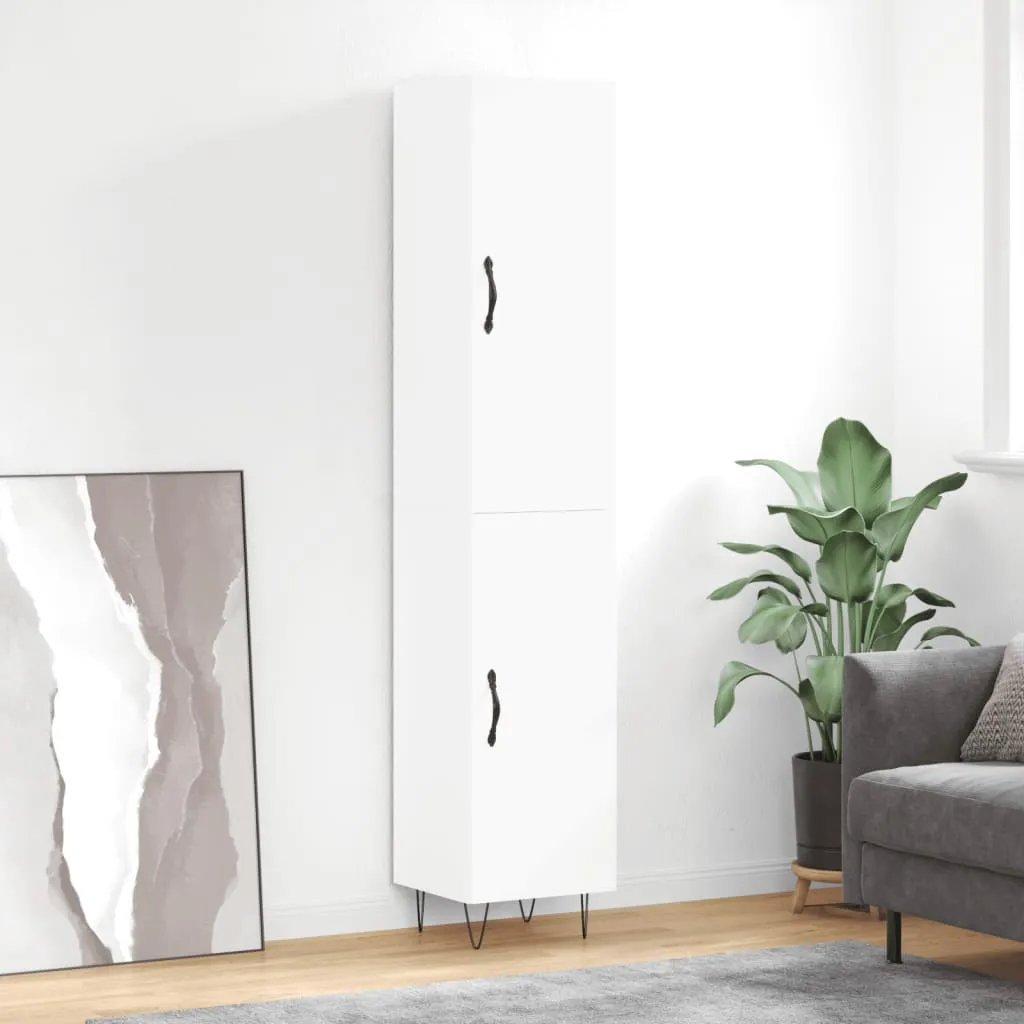 vidaXL Credenza Bianca 34,5x34x180 cm in Legno Multistrato