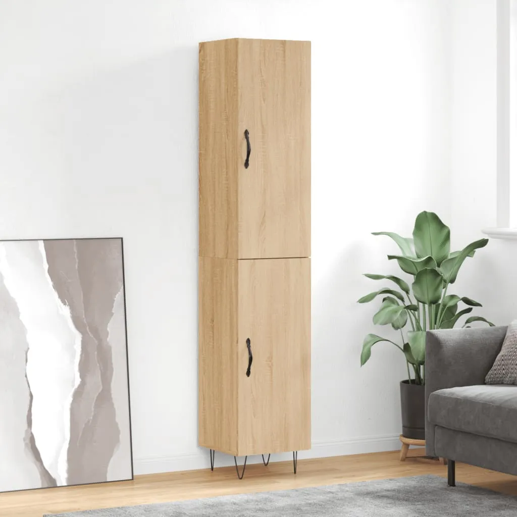 vidaXL Credenza Rovere Sonoma 34,5x34x180 cm in Legno Multistrato