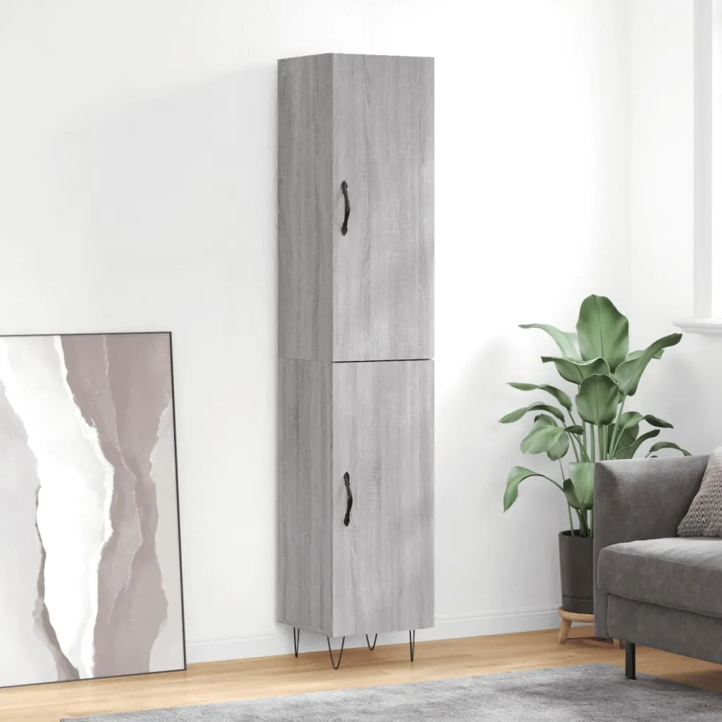 vidaXL Credenza Grigio Sonoma 34,5x34x180 cm in Legno Multistrato