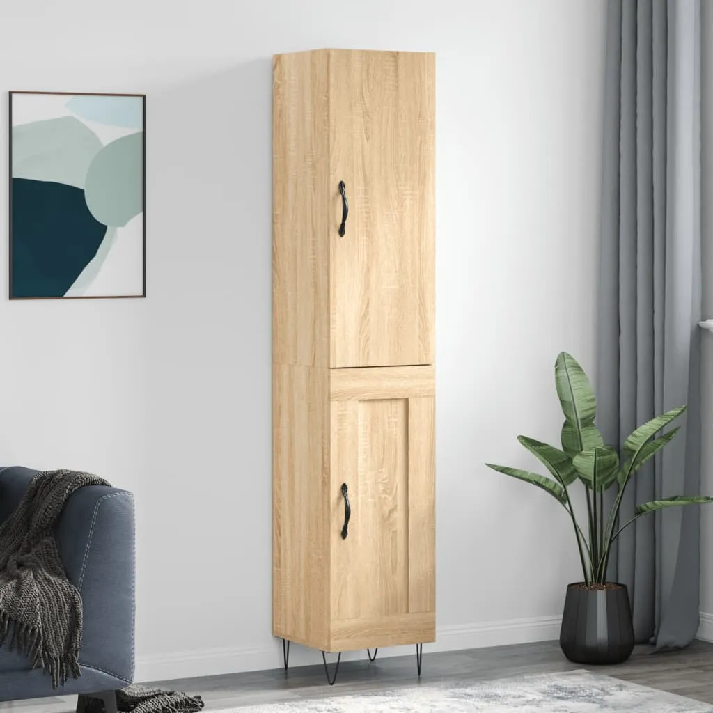 vidaXL Credenza Rovere Sonoma 34,5x34x180 cm in Legno Multistrato