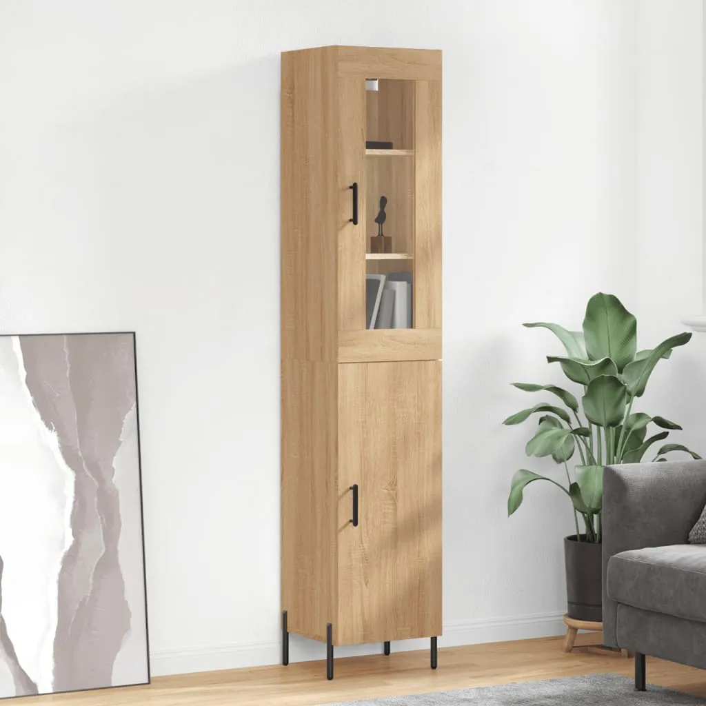 vidaXL Credenza Rovere Sonoma 34,5x34x180 cm in Legno Multistrato