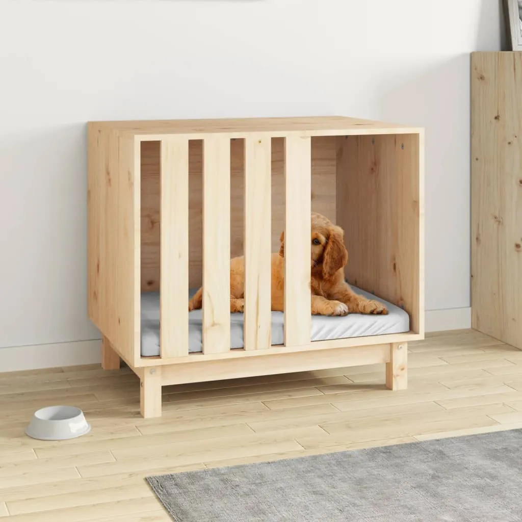 vidaXL Casetta per Cani 70x50x62 cm in Legno Massello di Pino