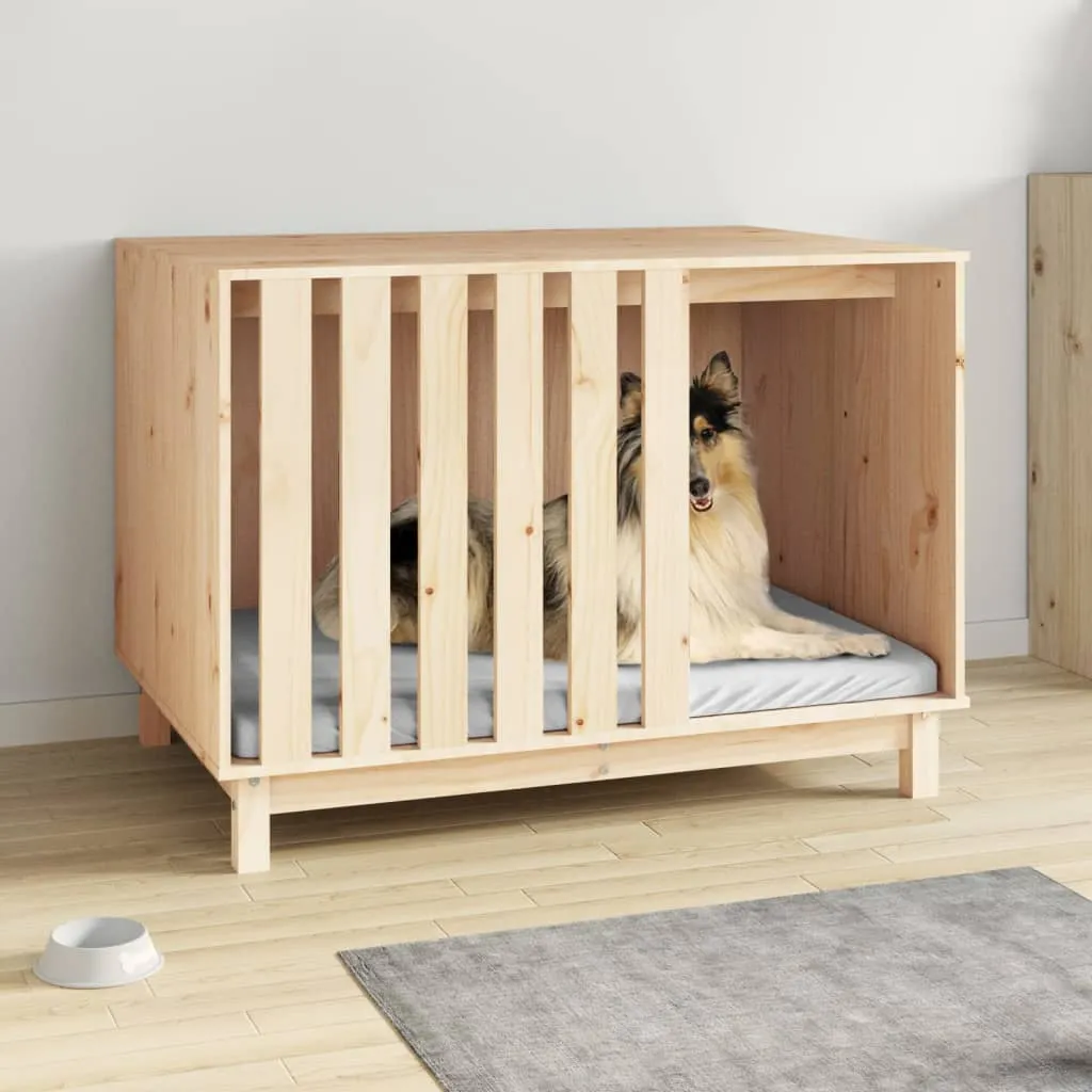 vidaXL Casetta per Cani 100x70x72 cm in Legno Massello di Pino