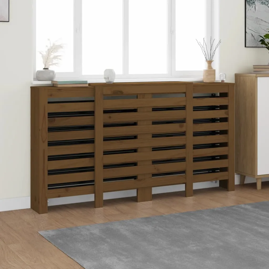 vidaXL Copertura Termosifone Miele 210x21x85 cm Legno Massello Pino