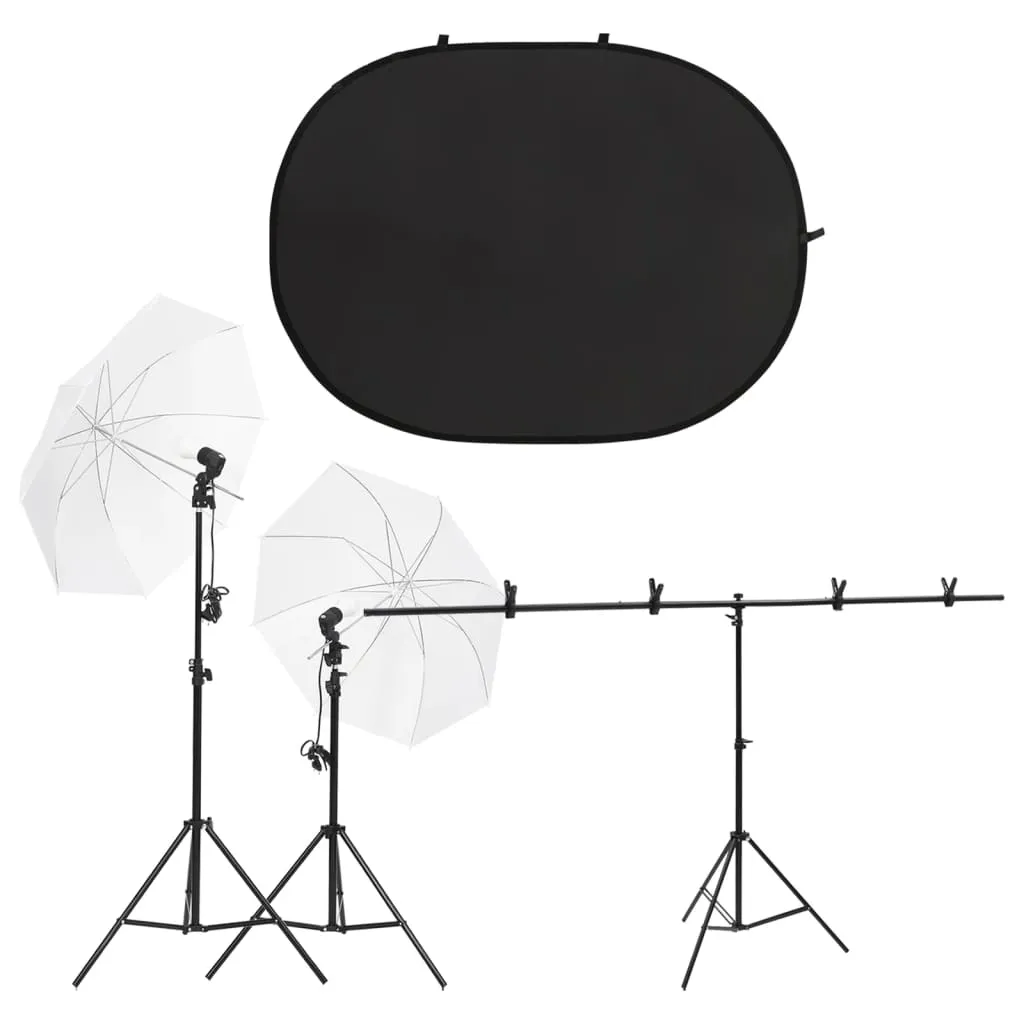 vidaXL Kit per Studio Fotografico con Set di Luci e Fondale