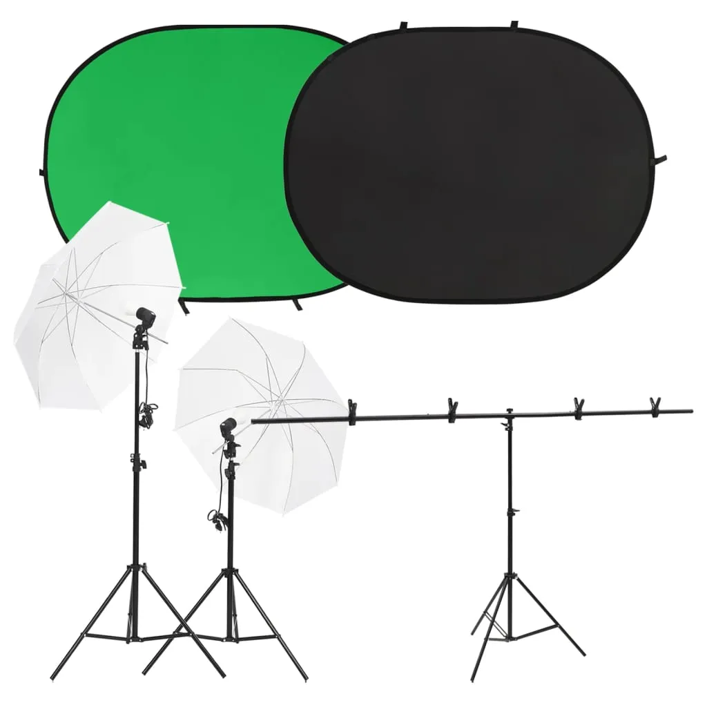 vidaXL Kit per Studio Fotografico con Set di Luci e Fondale