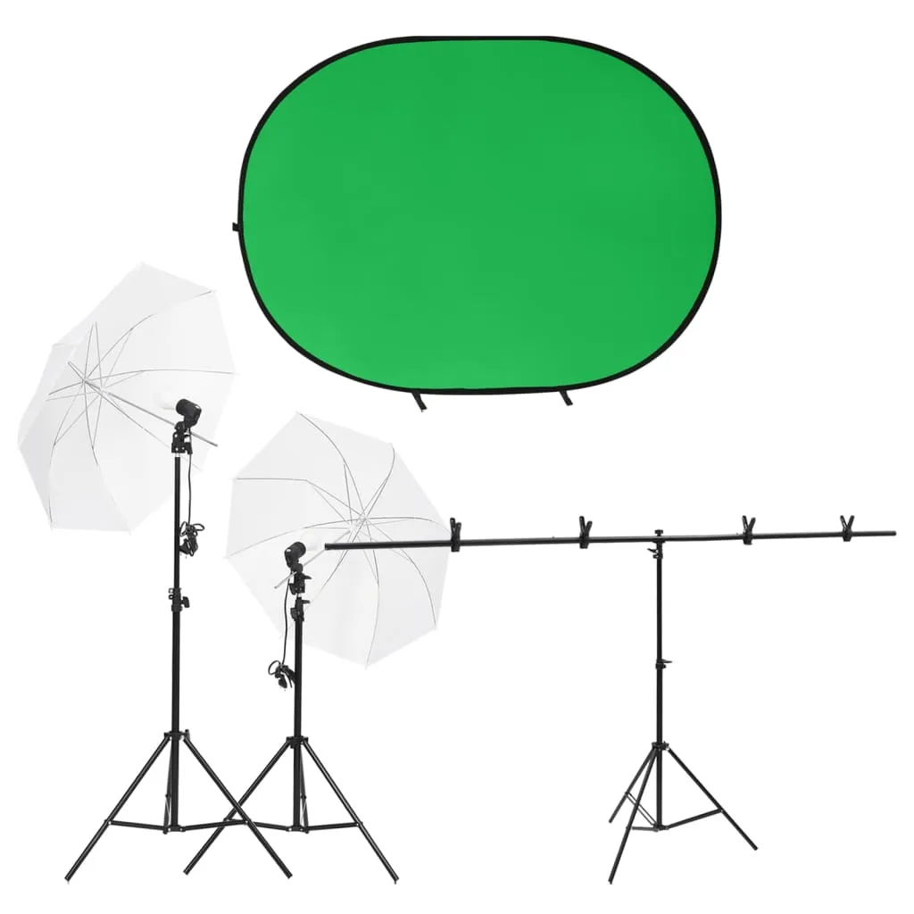 vidaXL Kit per Studio Fotografico con Set di Luci e Fondale