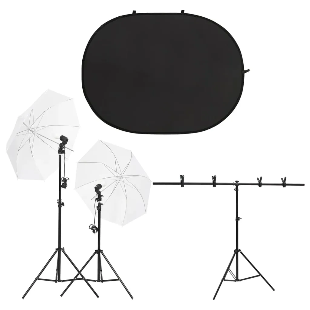 vidaXL Kit per Studio Fotografico con Set di Luci e Fondale