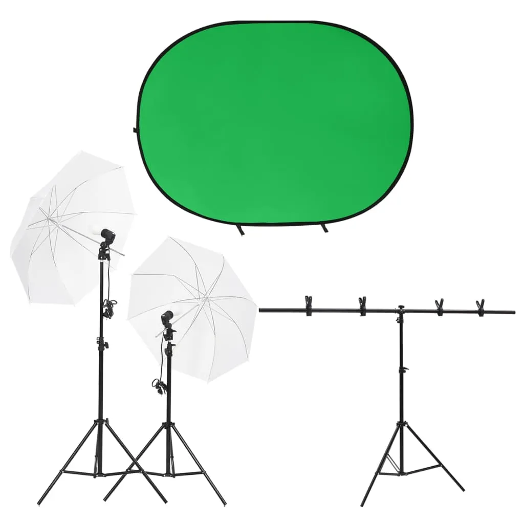 vidaXL Kit per Studio Fotografico con Set di Luci e Fondale