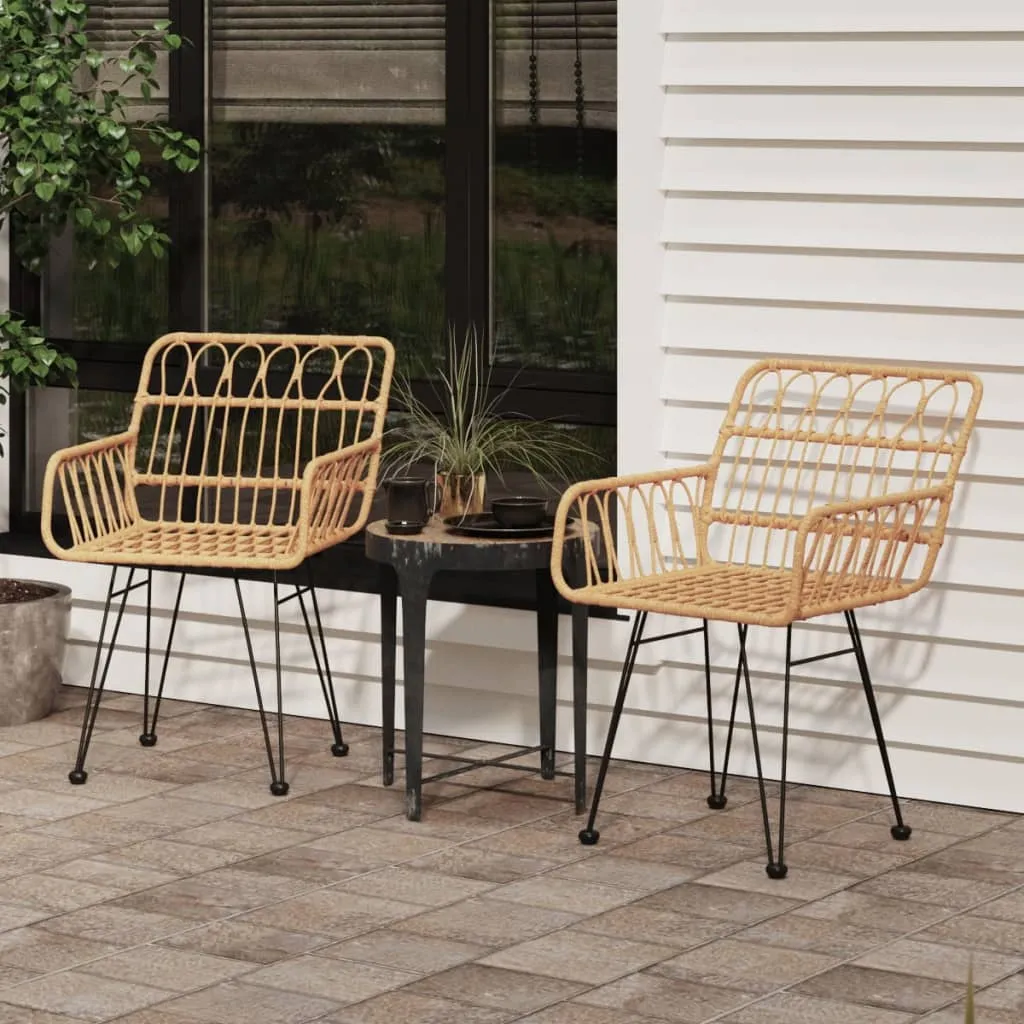 vidaXL Sedie da Giardino 2pz con Braccioli 56x64x80 cm Rattan PE