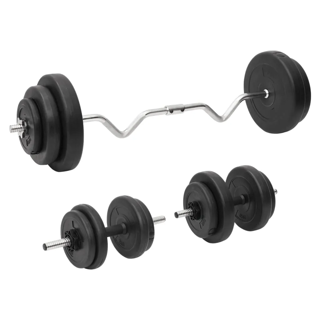 vidaXL Set Bilanciere Curl e Manubri con Dischi 60 kg