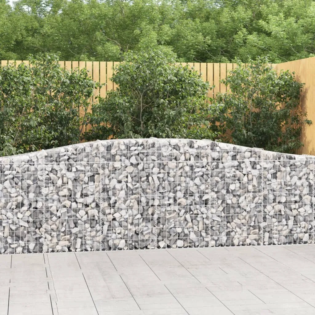 vidaXL Cesti Gabbioni ad Arco 8 pz 400x30x80/100 cm Ferro Zincato