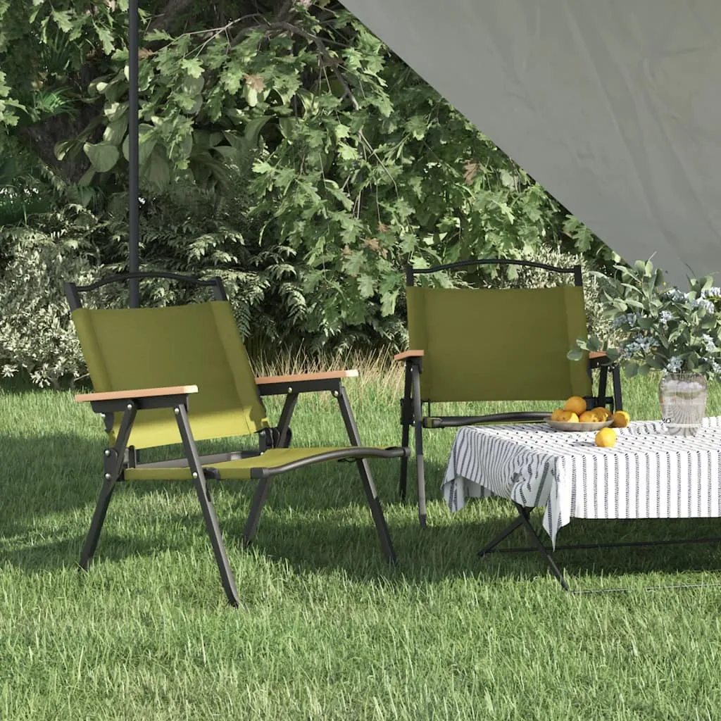 vidaXL Sedie da Campeggio 2 pz Verdi 54x43x59 cm Tessuto Oxford