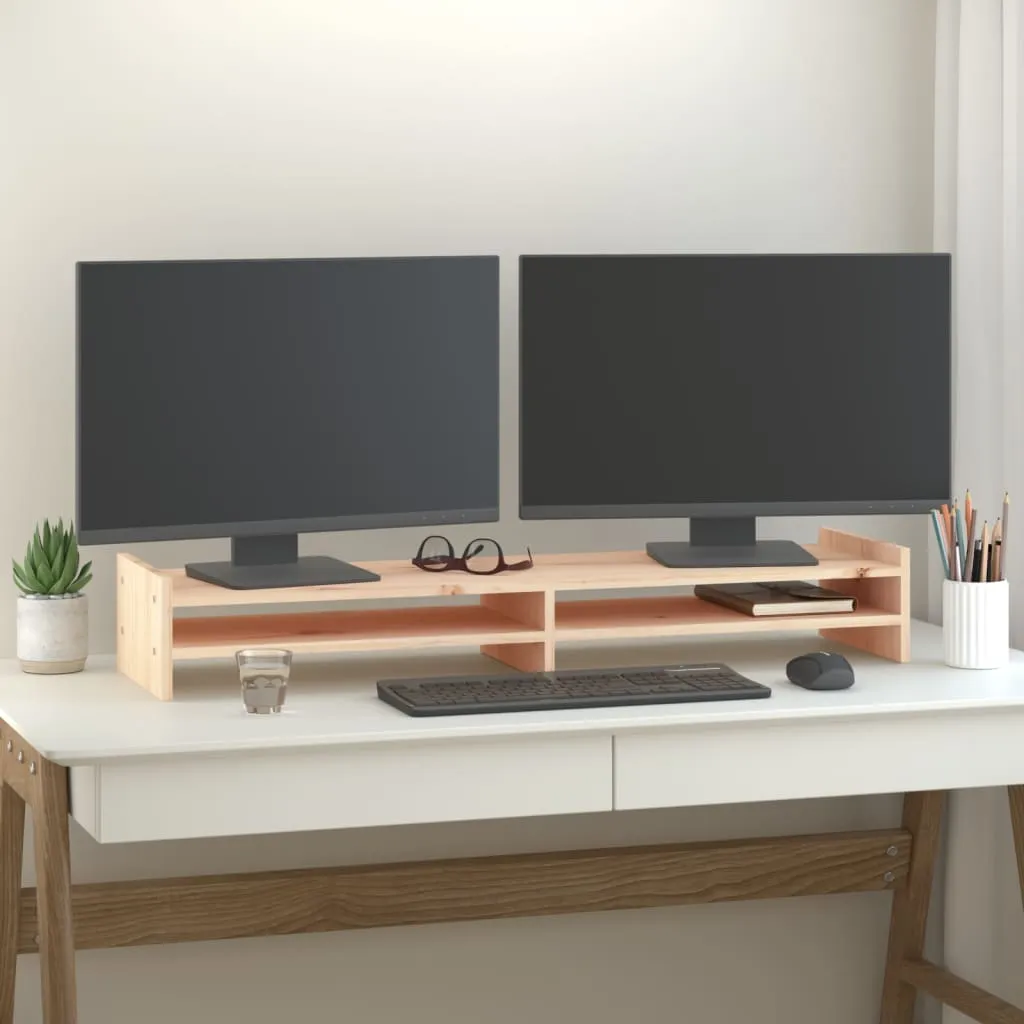 vidaXL Supporto per Monitor 100x27x15cm in Legno Massello di Pino