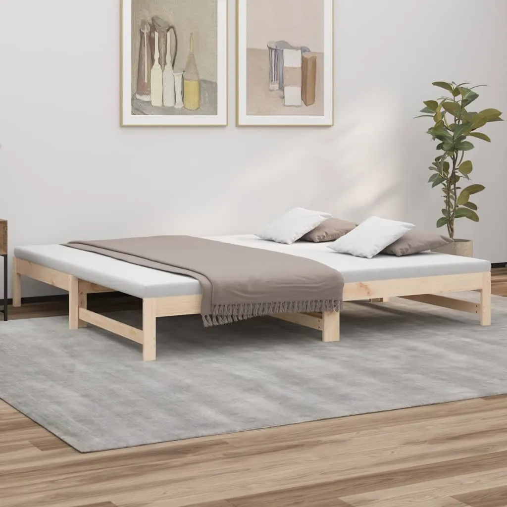 vidaXL Dormeuse Estraibile 2x(100x200) cm Legno Massello di Pino