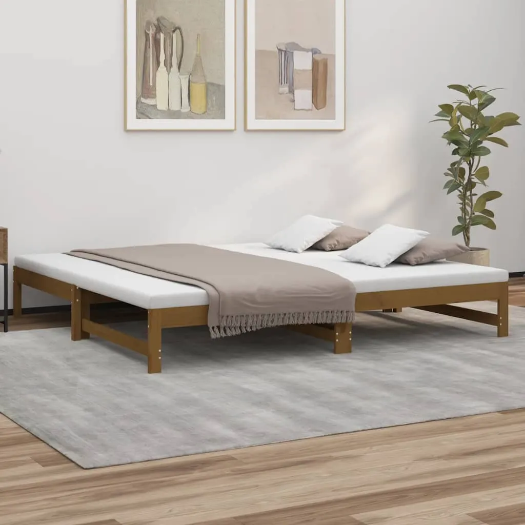 vidaXL Dormeuse Estraibile Miele 2x(90x200) cm Legno Massello di Pino