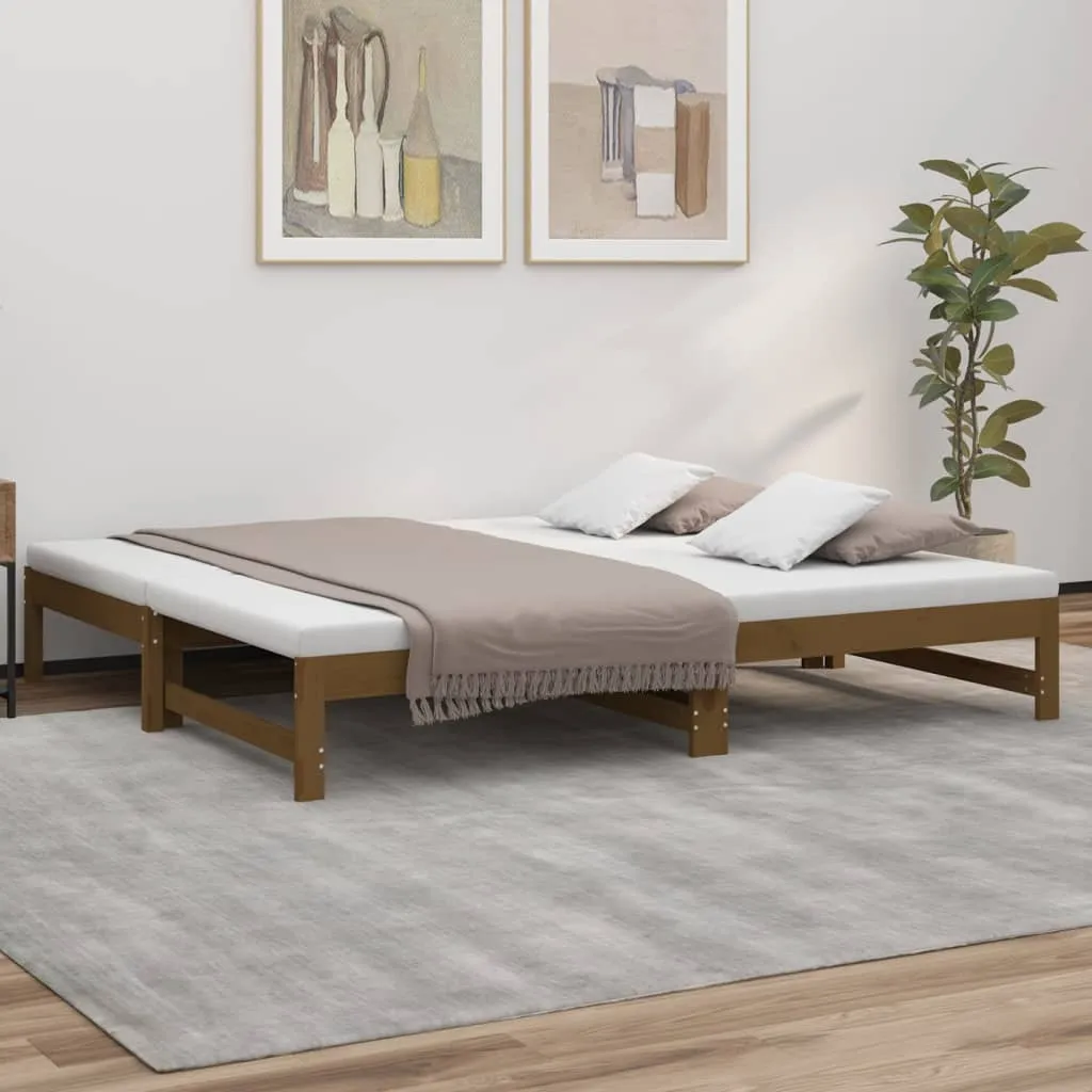 vidaXL Dormeuse Estraibile Miele 2x(90x190) cm Legno Massello di Pino