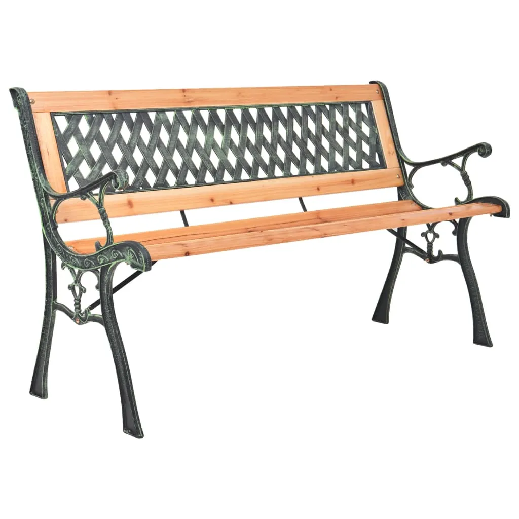 vidaXL Panca da Giardino 116 cm in Ghisa e Legno Massello di Abete