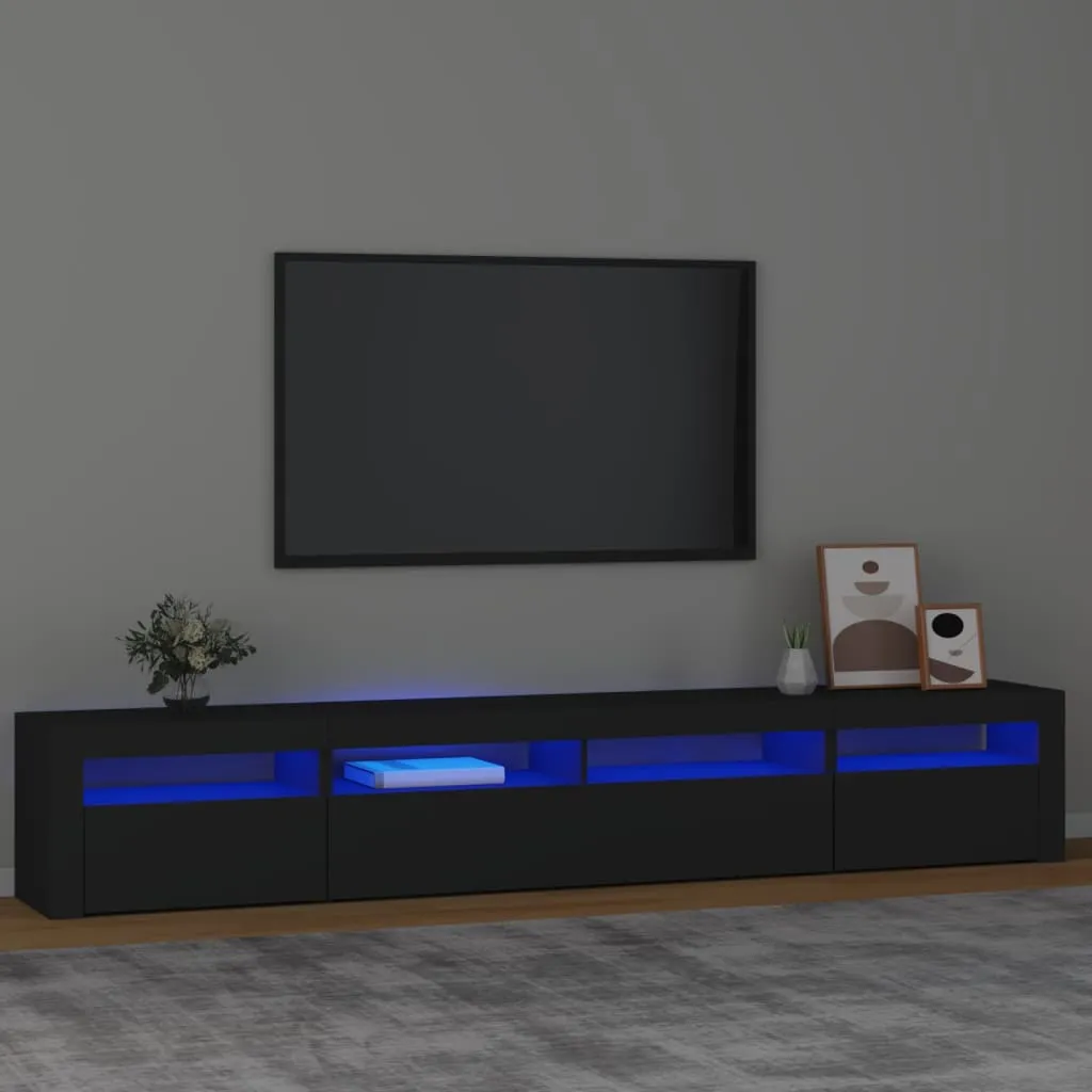 vidaXL Mobile Porta TV con Luci LED Nero 240x35x40 cm