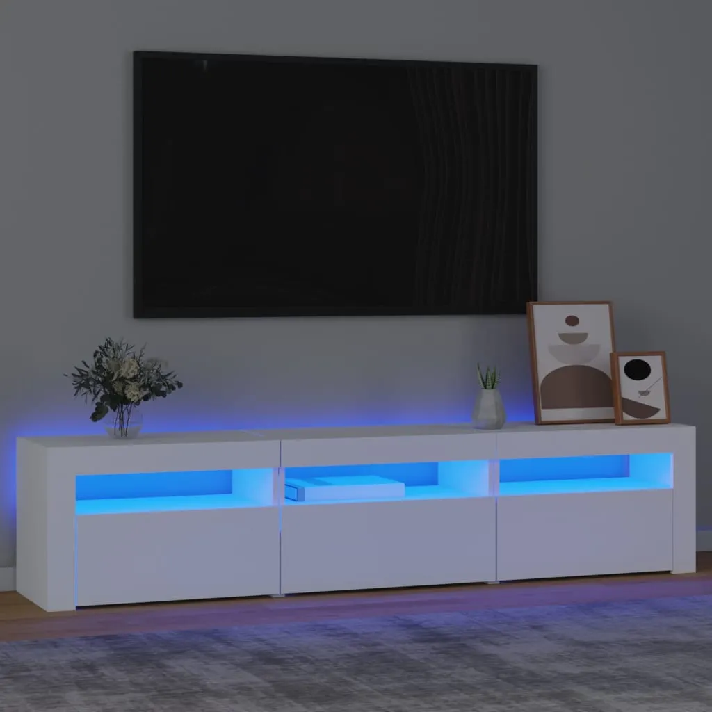 vidaXL Mobile Porta TV con Luci LED Bianco 180x35x40 cm