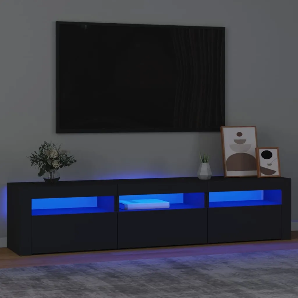 vidaXL Mobile Porta TV con Luci LED Nero 180x35x40 cm