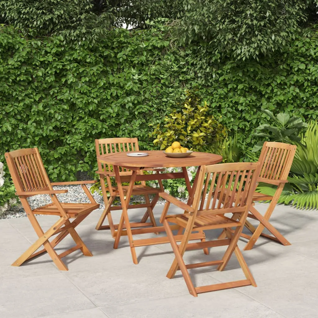 vidaXL Set da Pranzo per Giardino 5 pz in Legno Massello di Acacia