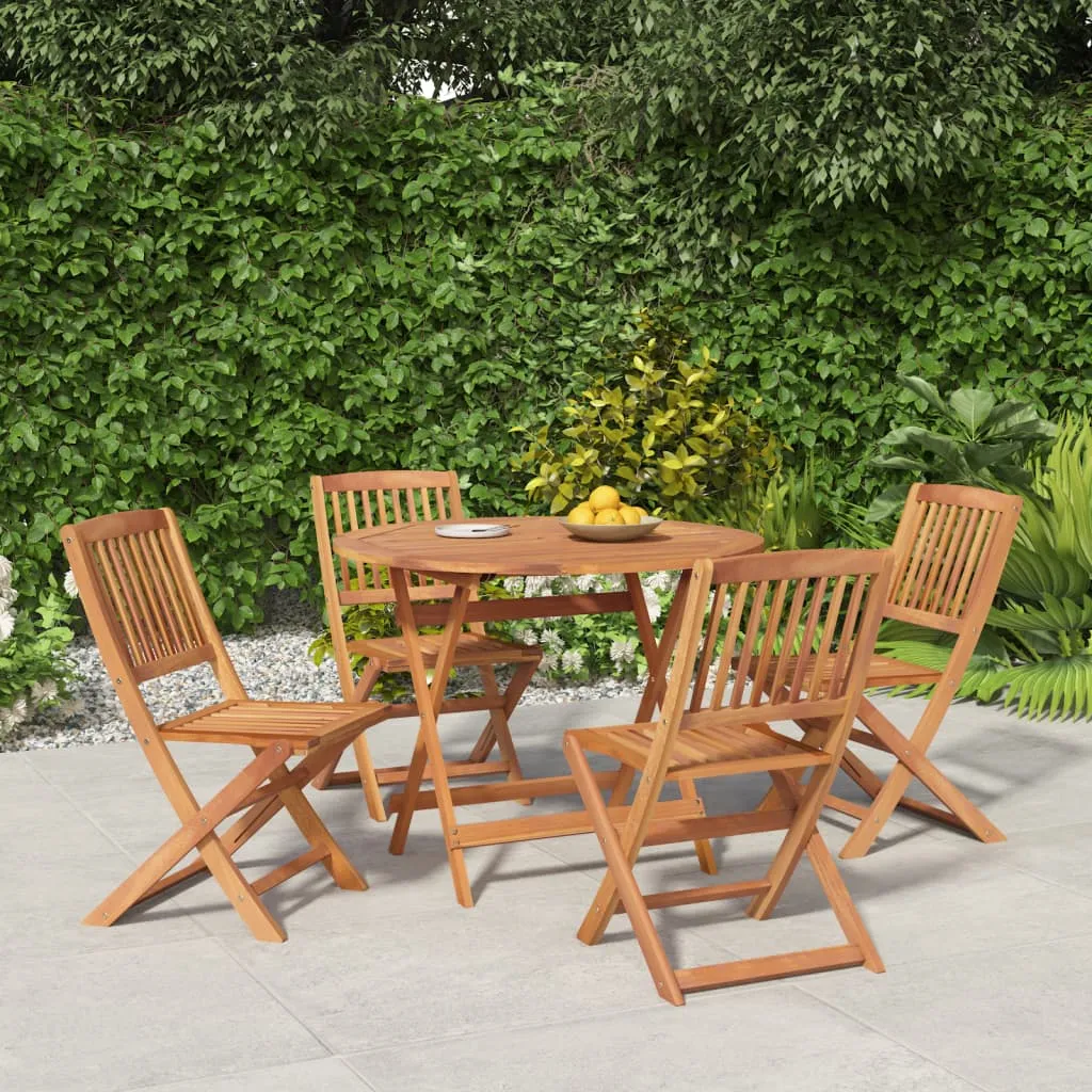 vidaXL Set da Pranzo per Giardino 5 pz in Legno Massello di Acacia