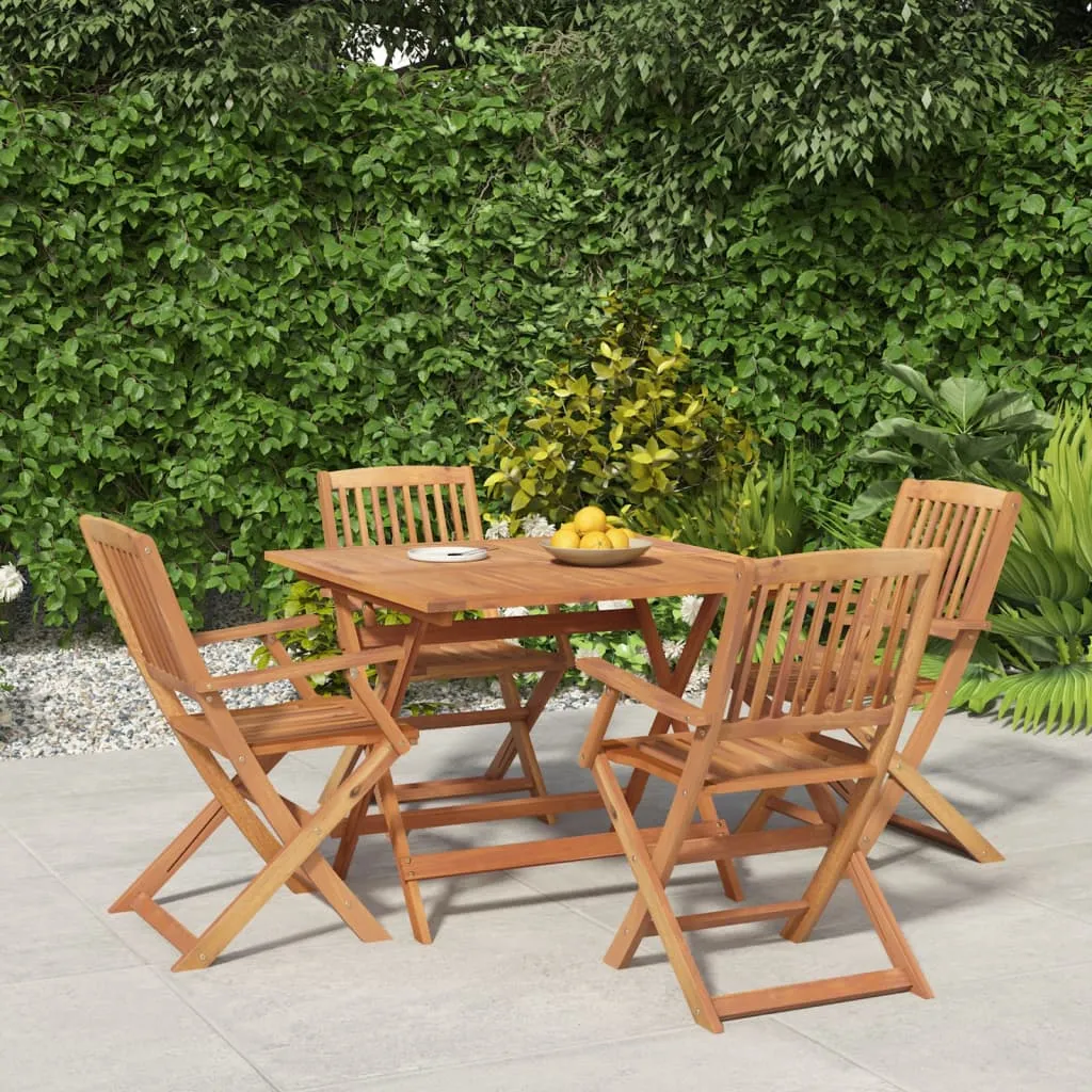 vidaXL Set da Pranzo per Giardino 5 pz in Legno Massello di Acacia