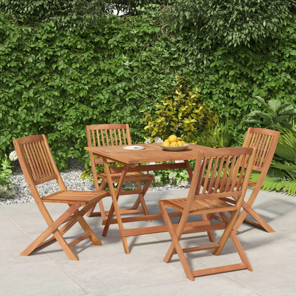 vidaXL Set da Pranzo per Giardino 5 pz in Legno Massello di Acacia