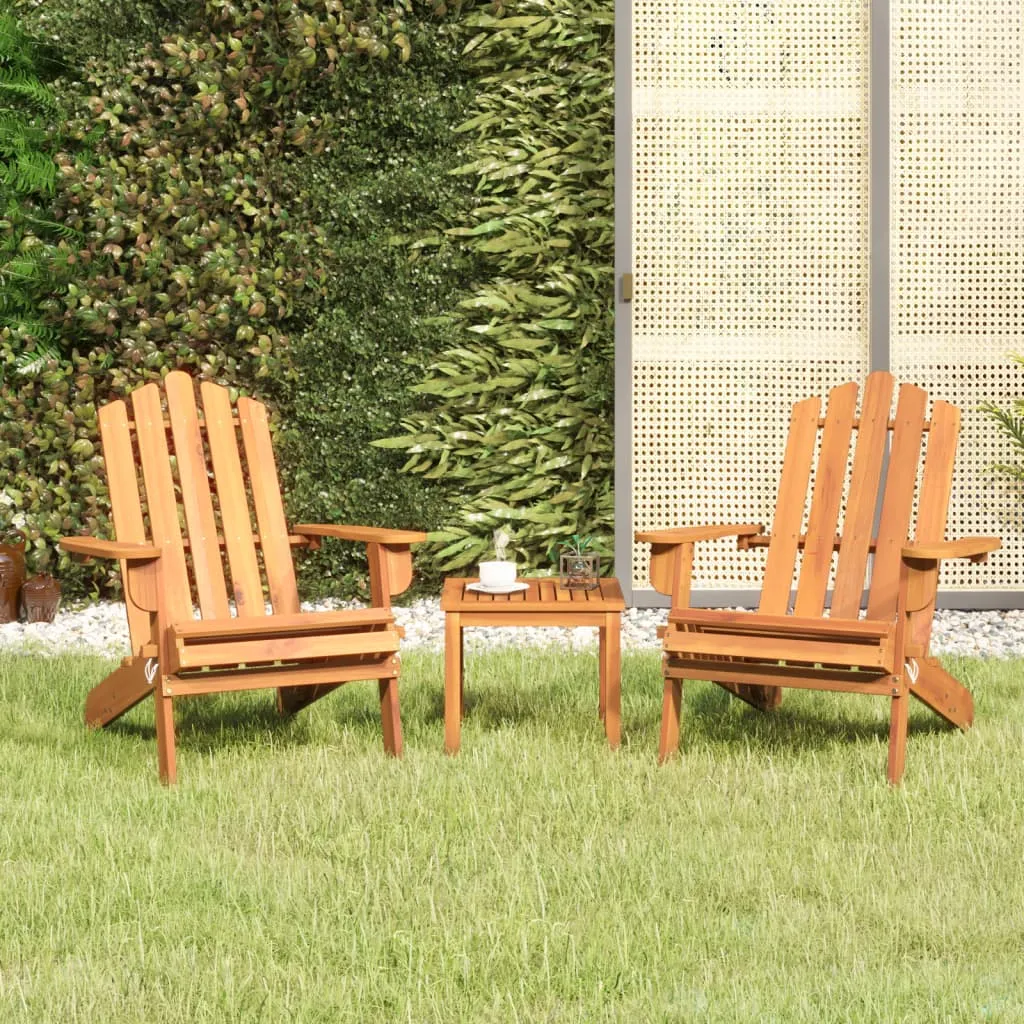 vidaXL Set Salotto da Giardino Adirondack 3pz Legno Massello di Acacia