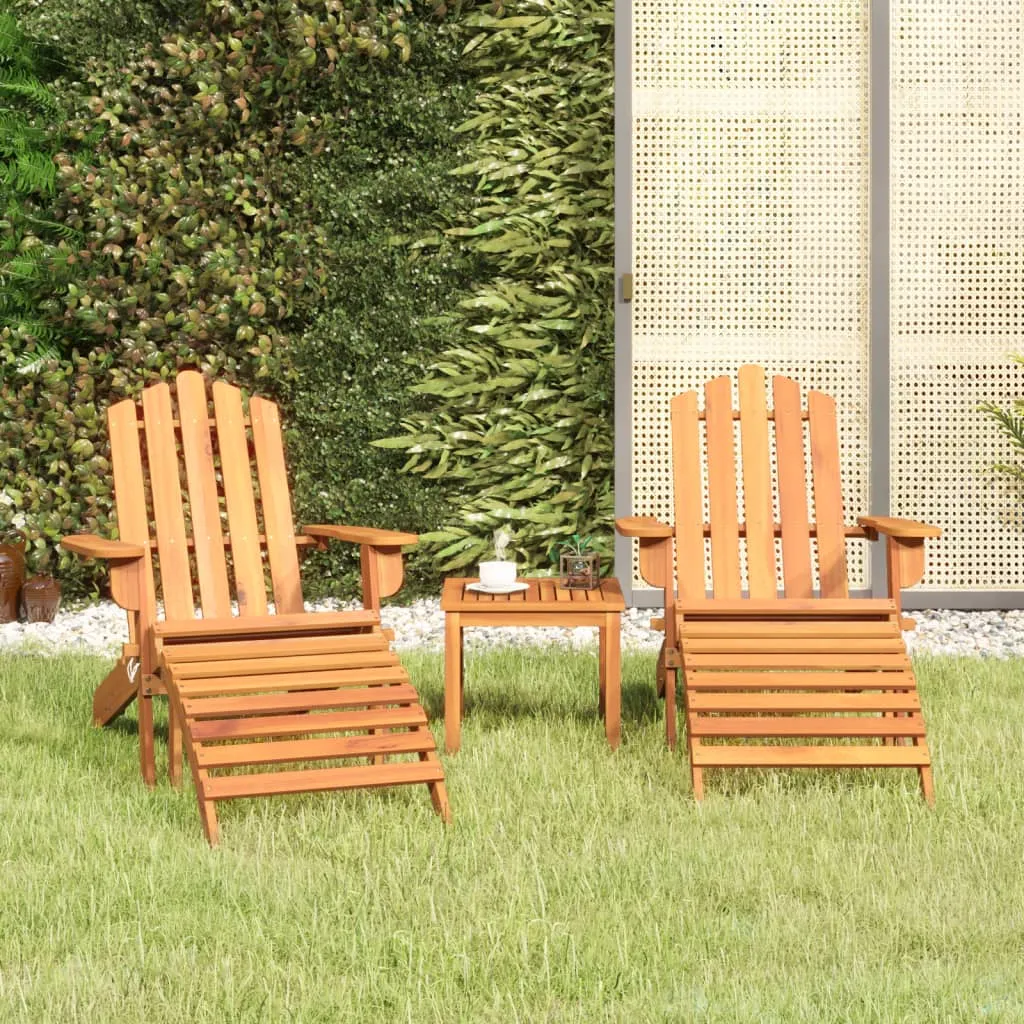 vidaXL Set Salotto da Giardino Adirondack 3pz Legno Massello di Acacia