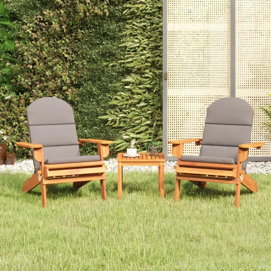 vidaXL Set Salotto da Giardino Adirondack 3pz Legno Massello di Acacia