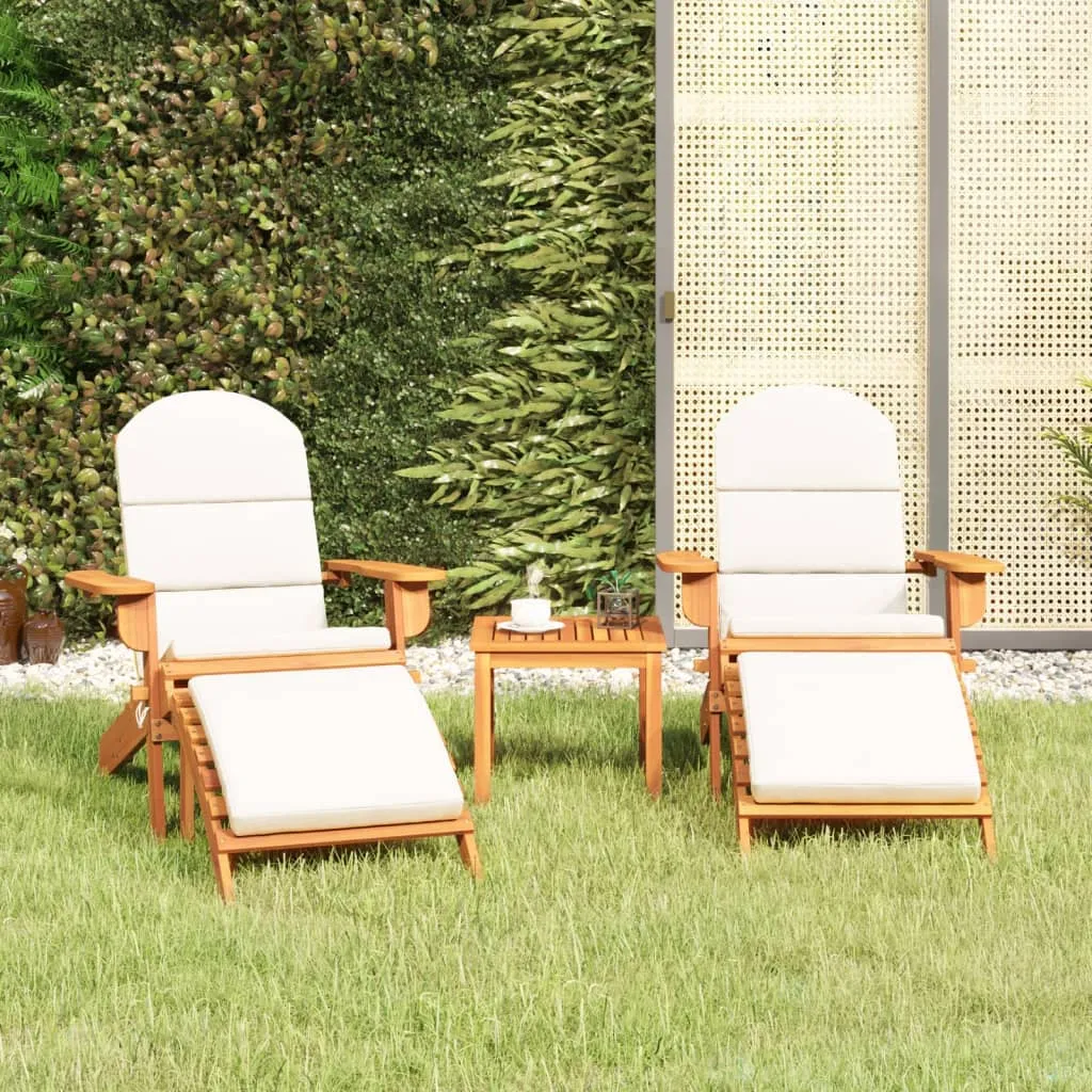 vidaXL Set Salotto da Giardino Adirondack 3pz Legno Massello di Acacia